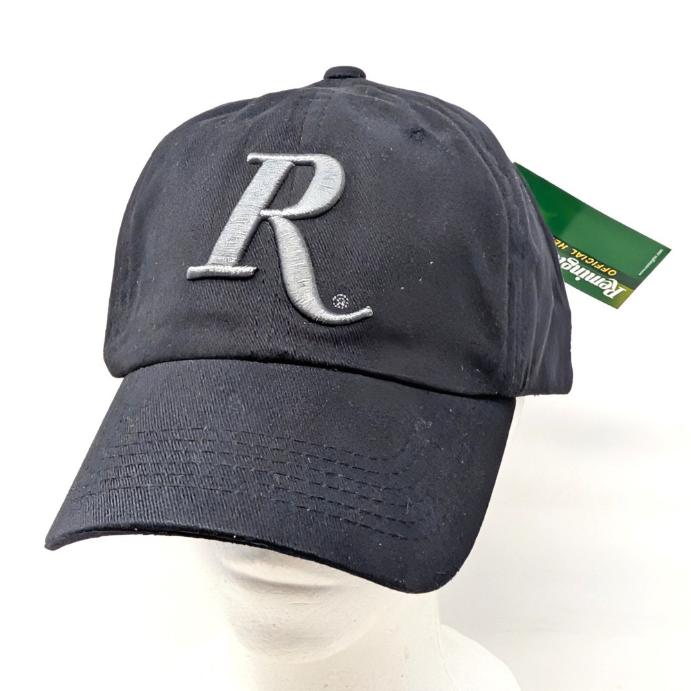 Remington Official Headwear Black Adjustable Baseball Cap Silver Embroidered R